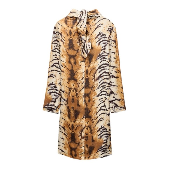 🐯 ZARA Woman Animal Print Dress | Size XS | New - Picture 2 of 10